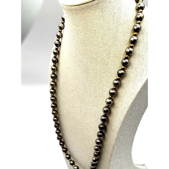 Vintage Silver & Gold Tone Beaded Necklace - Picture 5 of 7